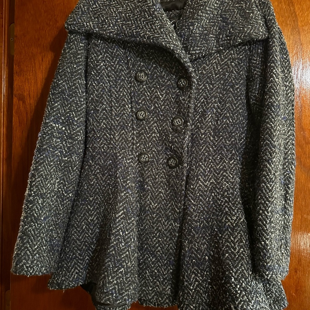Me Jane Black and Blue Pea Coat - Picture 2 of 4
